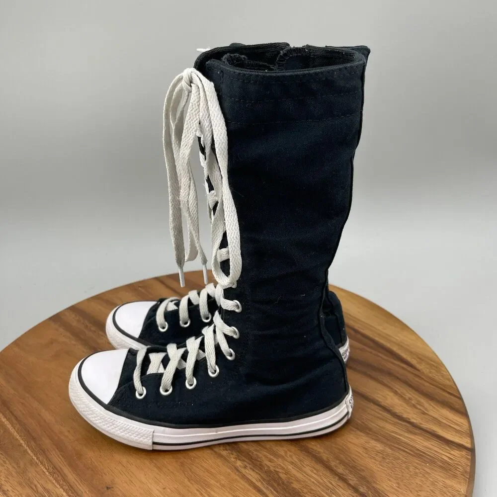 Converse Chuck Taylor All Star XXHi Shoes Youth Size 2 Black Knee High Sneakers